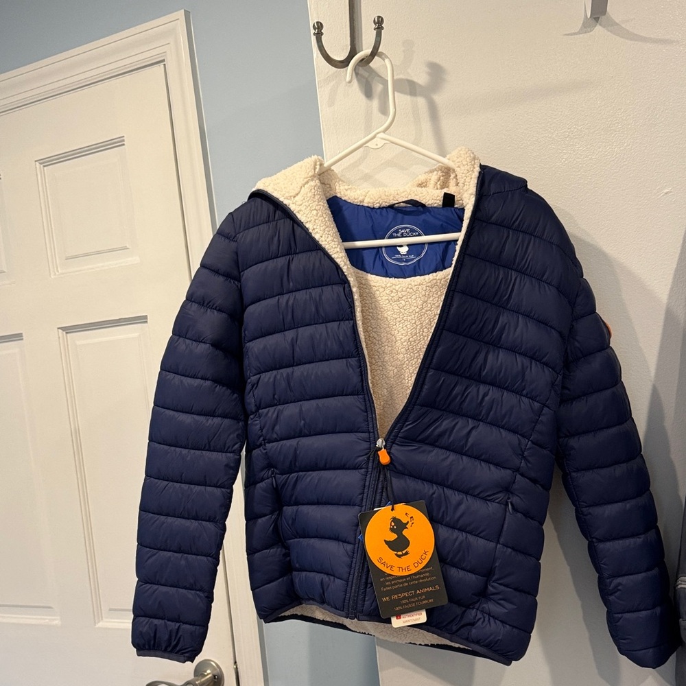 Never worn ( tags on) SAVE THE DUCK Navy Kids Puffer Jacket
